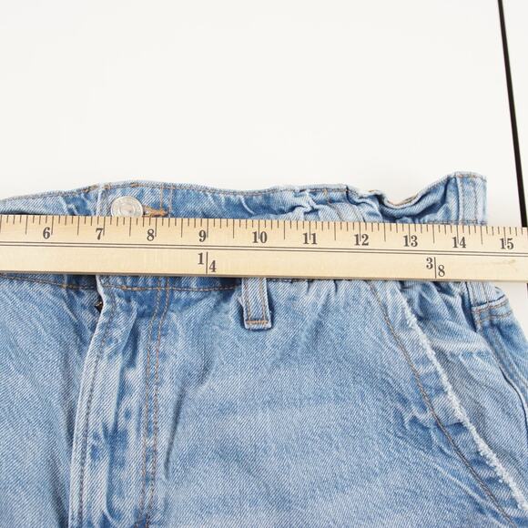 American Eagle Highest Rise Mom Paperbag Waist Light Wash Blue Jeans Sz 10 Short - Picture 6 of 14